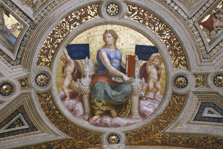 La Philosophie de Raphaël, voûte de la Chambre de la Signature – reproduction peinture à l’huile sur toile