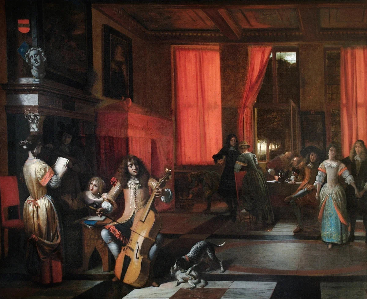 Compagnie musicale dans un intérieur, peinture de Pieter de Hooch