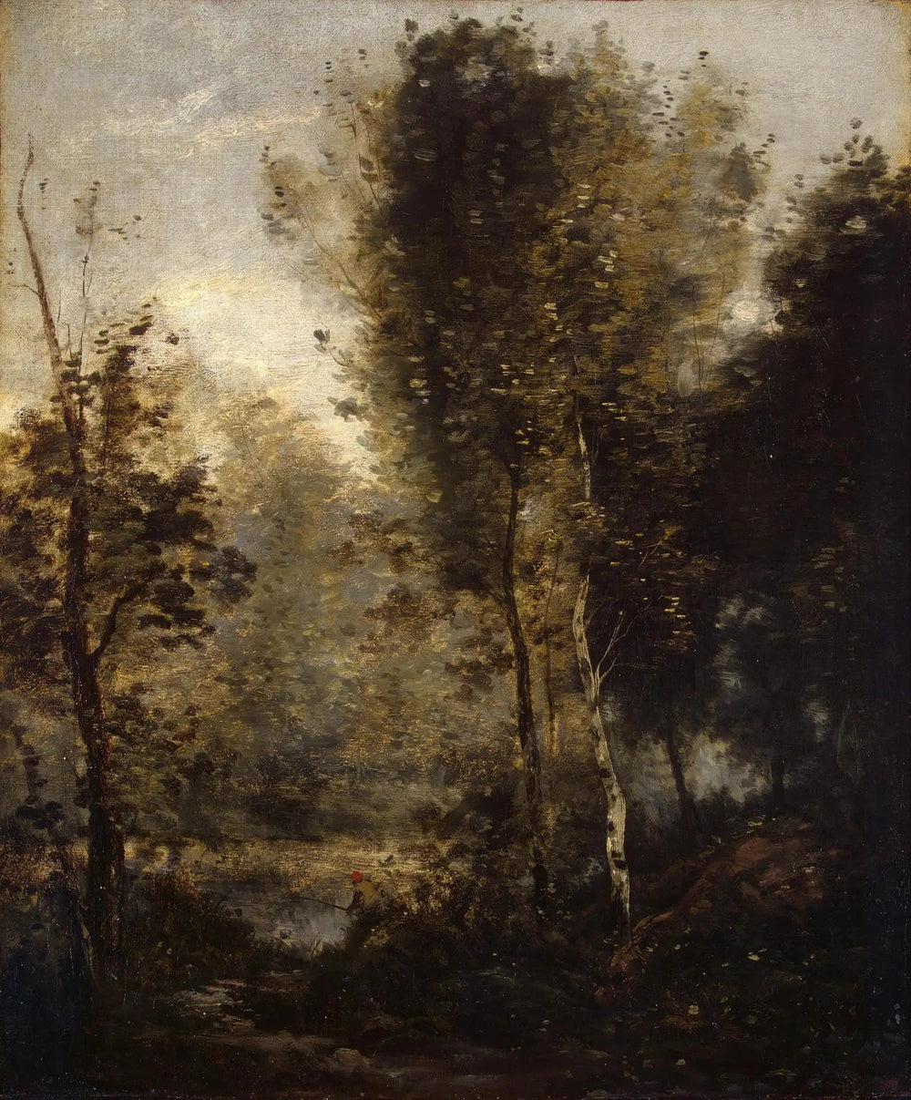 Piscine dans les bois - Jean-Baptiste Camille Corot image 1 copie peinte à la main à l’huile