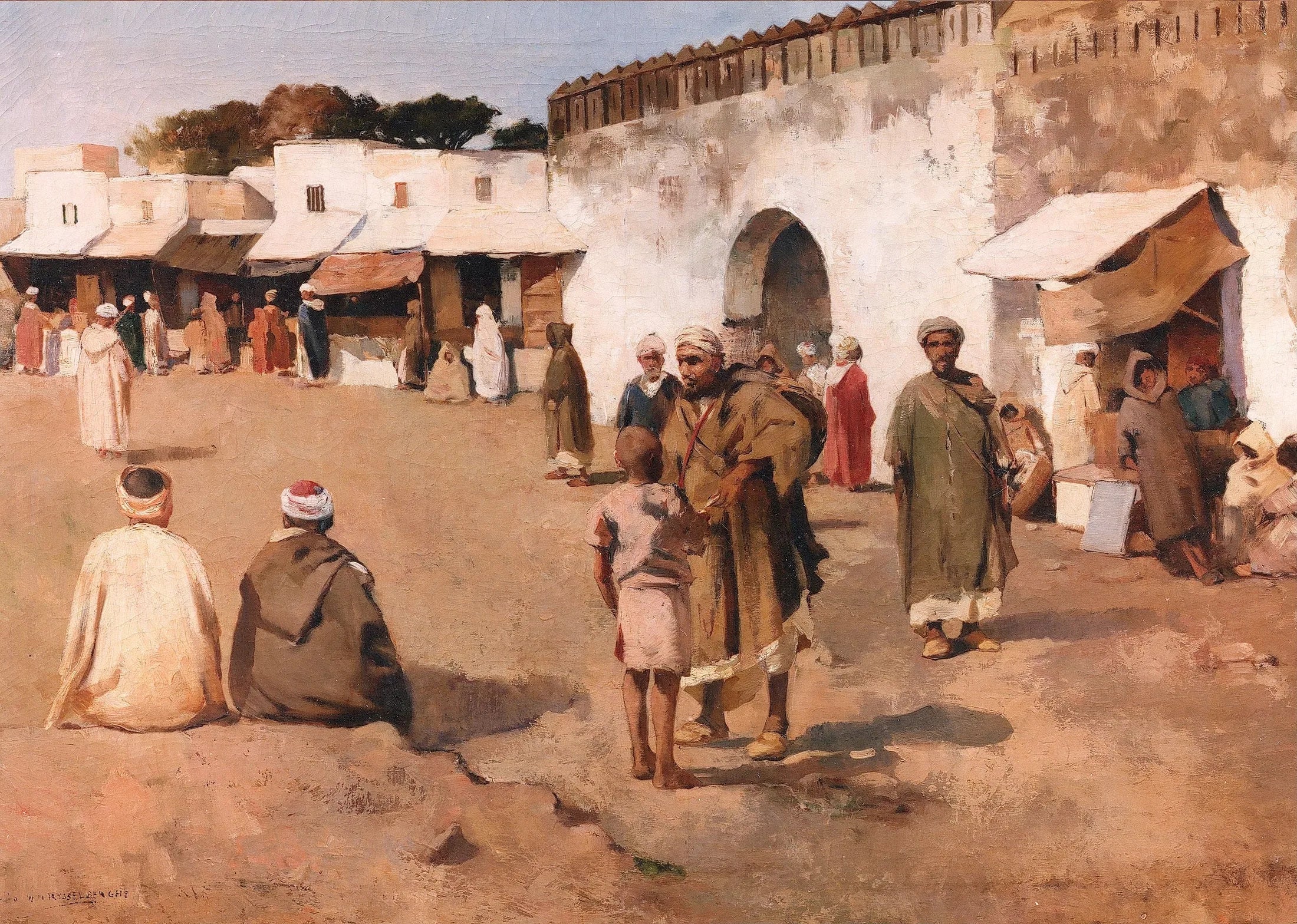 Place de la ville au Maroc - Théo van Rysselberghe image 1 reproduction artisanale de tableau