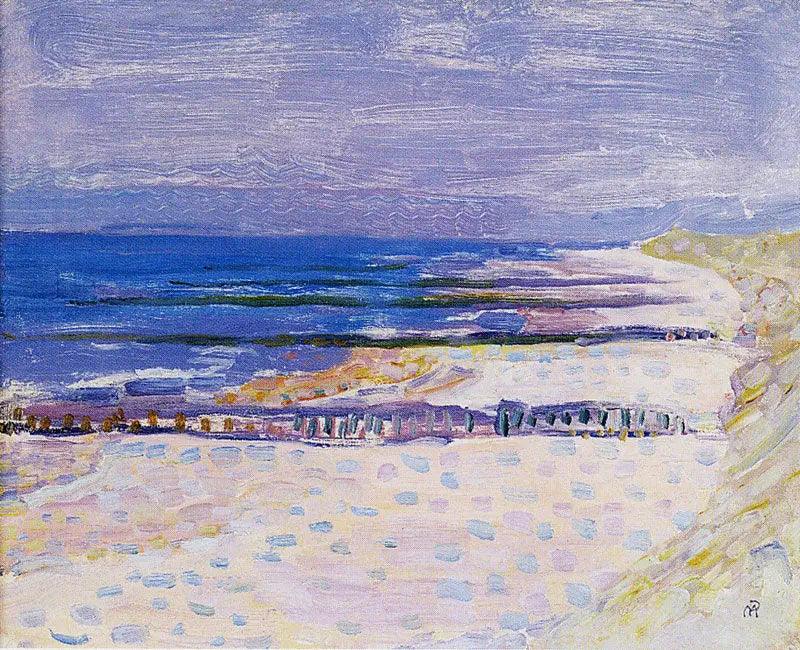 Plage à cinq jetées à Domburg - Piet Mondrian image 1 copie de tableau peinte à la main