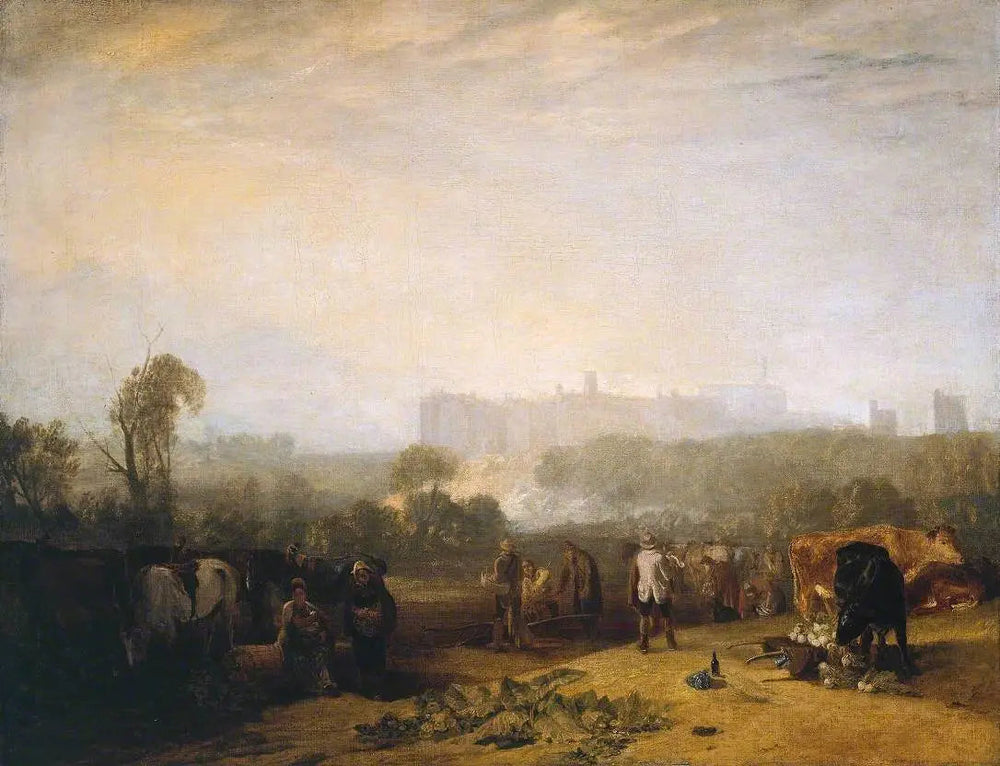 Reproduction du tableau « Ploughing Up Turnips, near Slough (‘Windsor’) - J. M. W. Turner » par Alpha Reproduction en peinture à l’huile