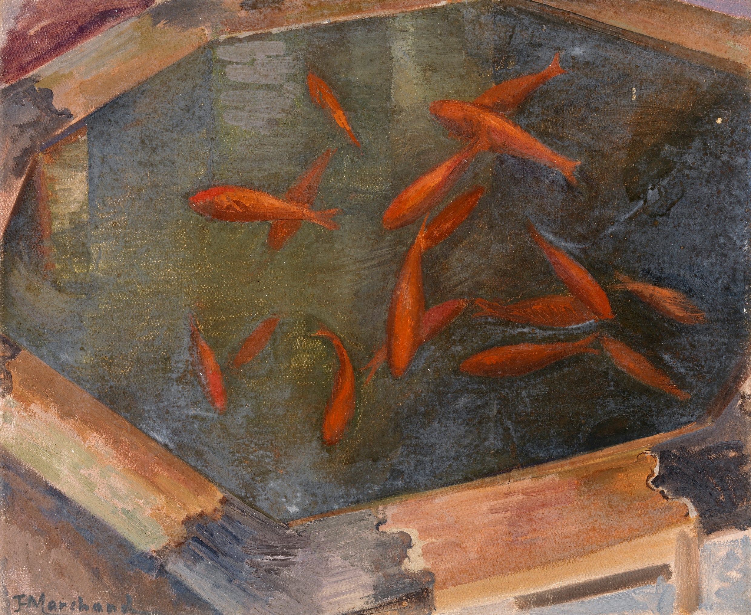 Poisson rouge - Jean Marchand image 1 copie de tableau peinte à la main