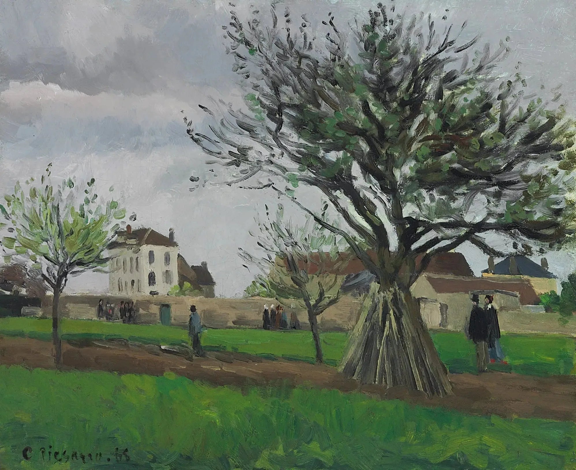 Pommiers à Pontoise (La maison du père Gallien) - Camille Pissarro image 1 reproduction artisanale de tableau