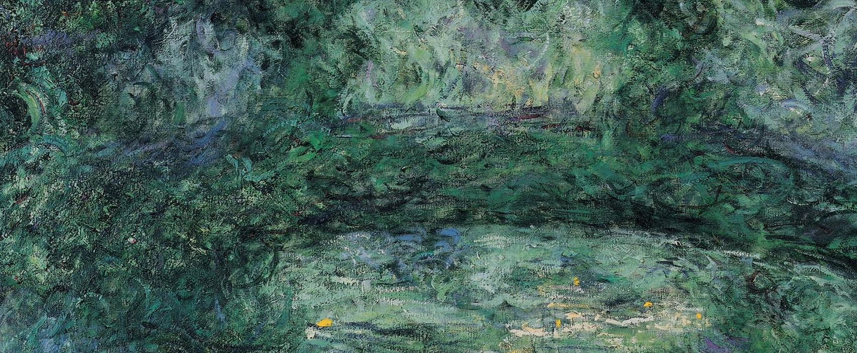 Détail de l’arche verte et de la végétation du Pont japonais de la Fondation Beyeler