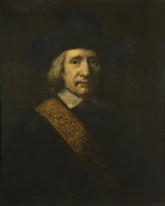 Portrait d'homme (Le Porte-étendard, Floris Soop, 1604–1657) - Rembrandt image 1 copie de tableau peinte à la main
