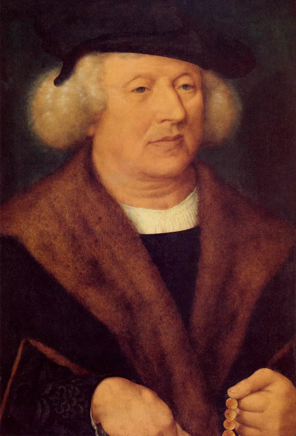 portrait d'un homme avec une casquette noire - Joos van Cleve image 1 reproduction de peinture à l’huile