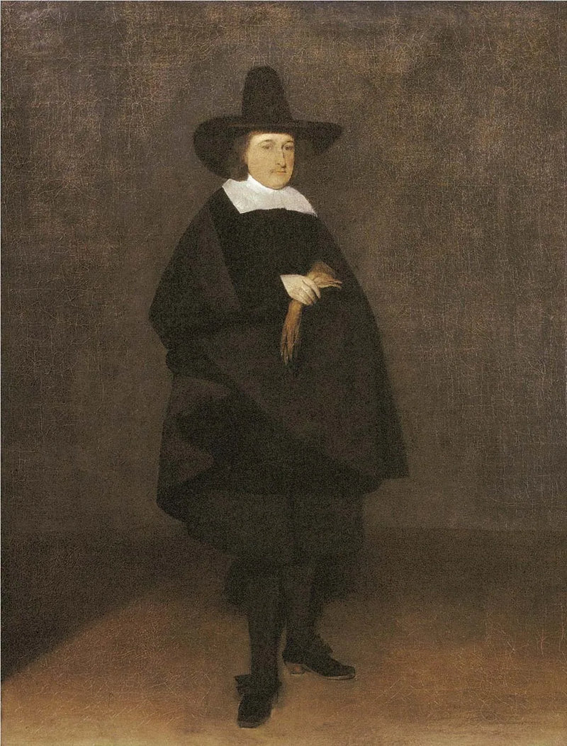 Portrait d'un homme portant un haut-de-forme et tenant des gants - Gerard ter Borch