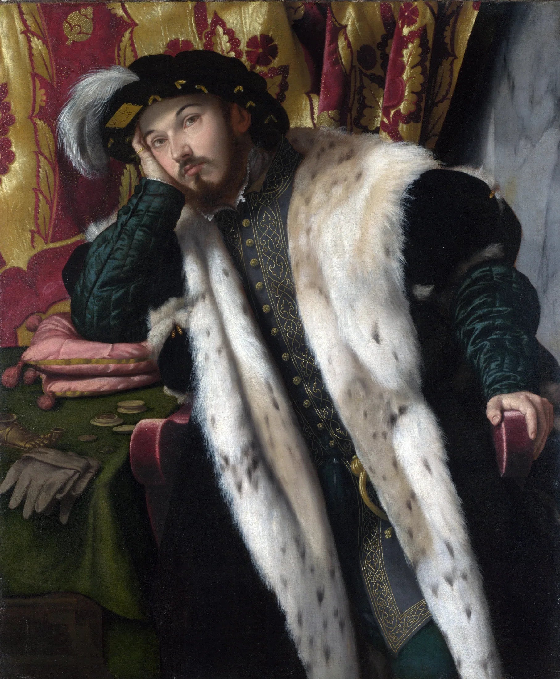 Portrait d'un jeune homme (Fortunato Martinengo Cesaresco ?) - Alessandro Bonvicino image 1 tableau peint à l’huile sur toile