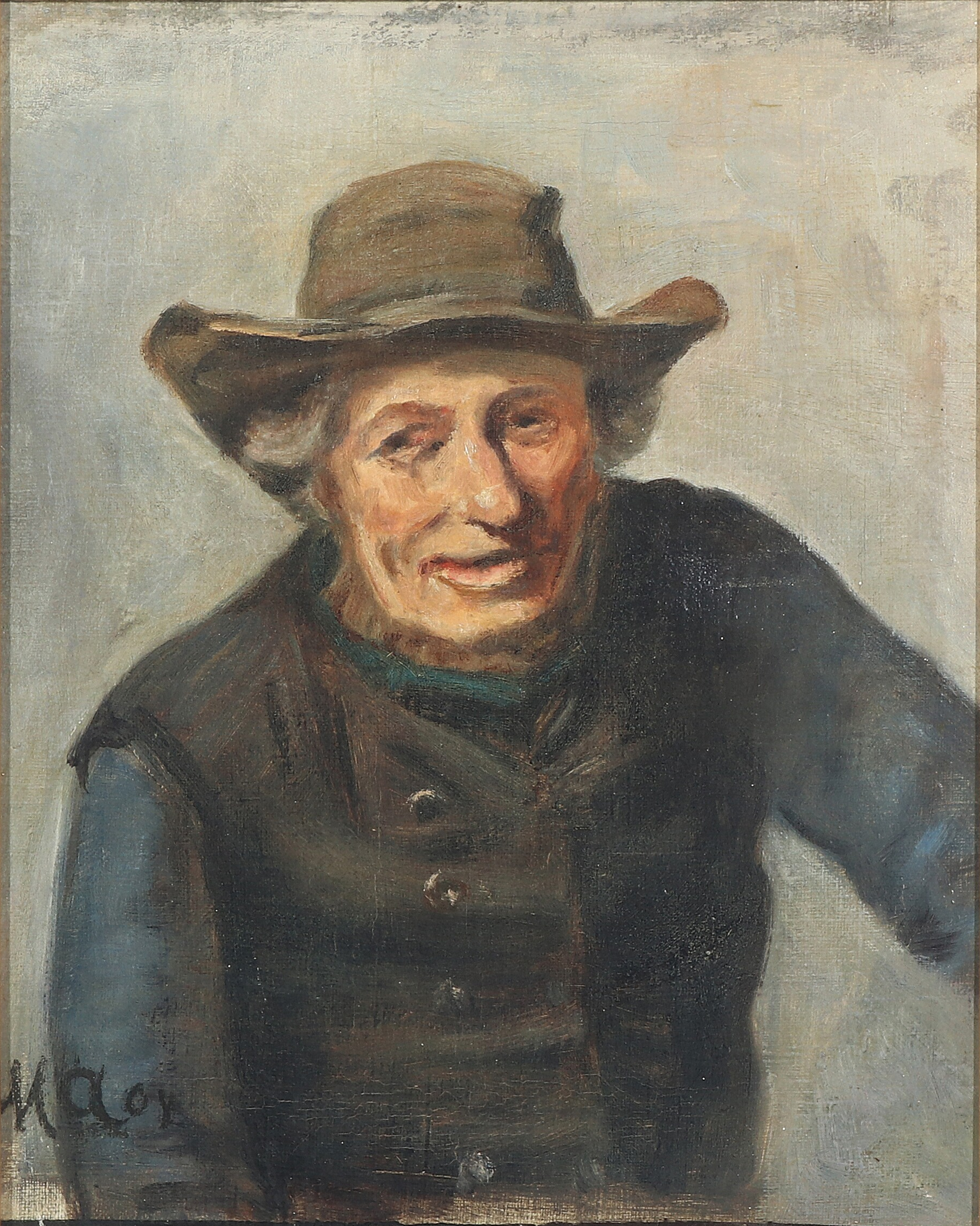 Portrait d'un pêcheur. - Michael Peter Ancher image 1 copie peinte à la main à l’huile