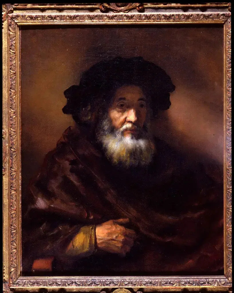 Portrait d'un vieil homme en cape - Rembrandt image 1 copie peinte à la main à l’huile