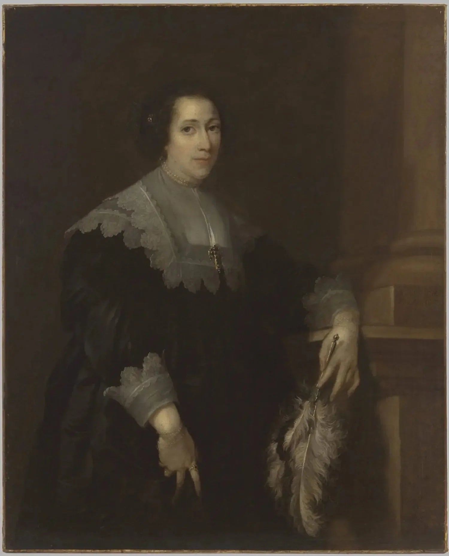 Portrait d'une dame (peut-être Lady Philadelphia Wharton) - Antoine van Dyck image 1 tableau peint à l’huile sur toile