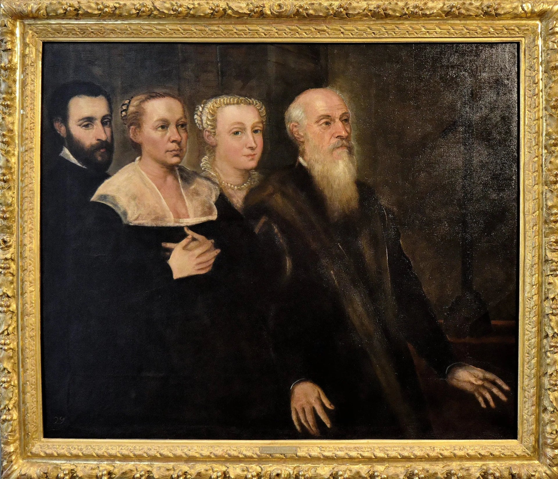 Portrait d'une famille de patriciens vénitiens - Jacopo Tintoretto image 1 tableau peint à l’huile sur toile