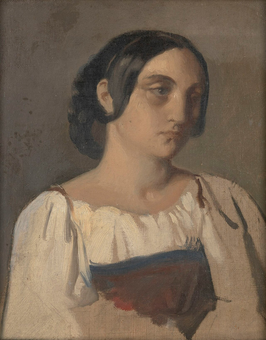 Portrait d’une Italienne - Théodore Chassériau image 1 reproduction de peinture à l’huile
