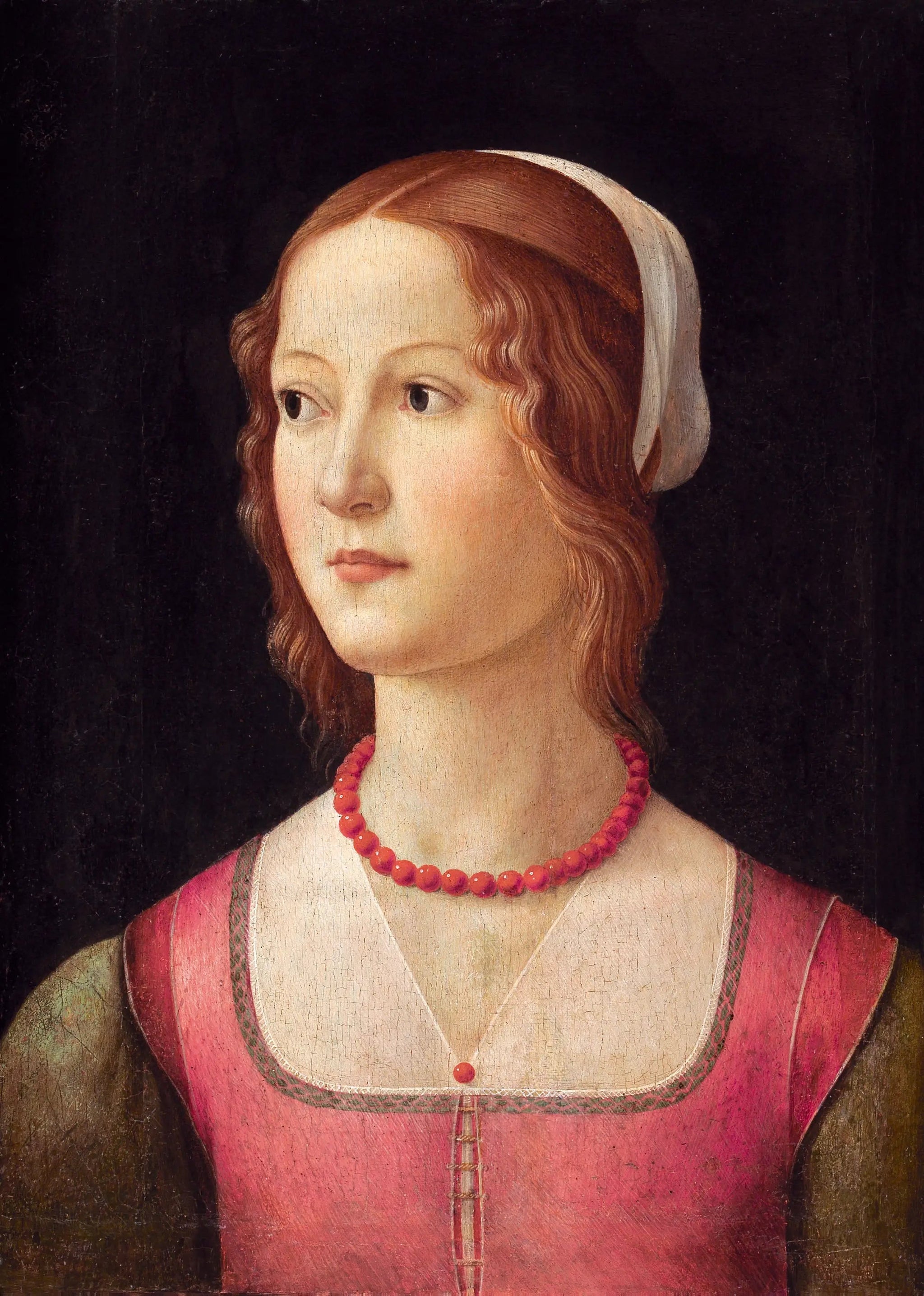 Portrait d'une jeune femme - Domenico Ghirlandaio image 1 copie de tableau peinte à la main