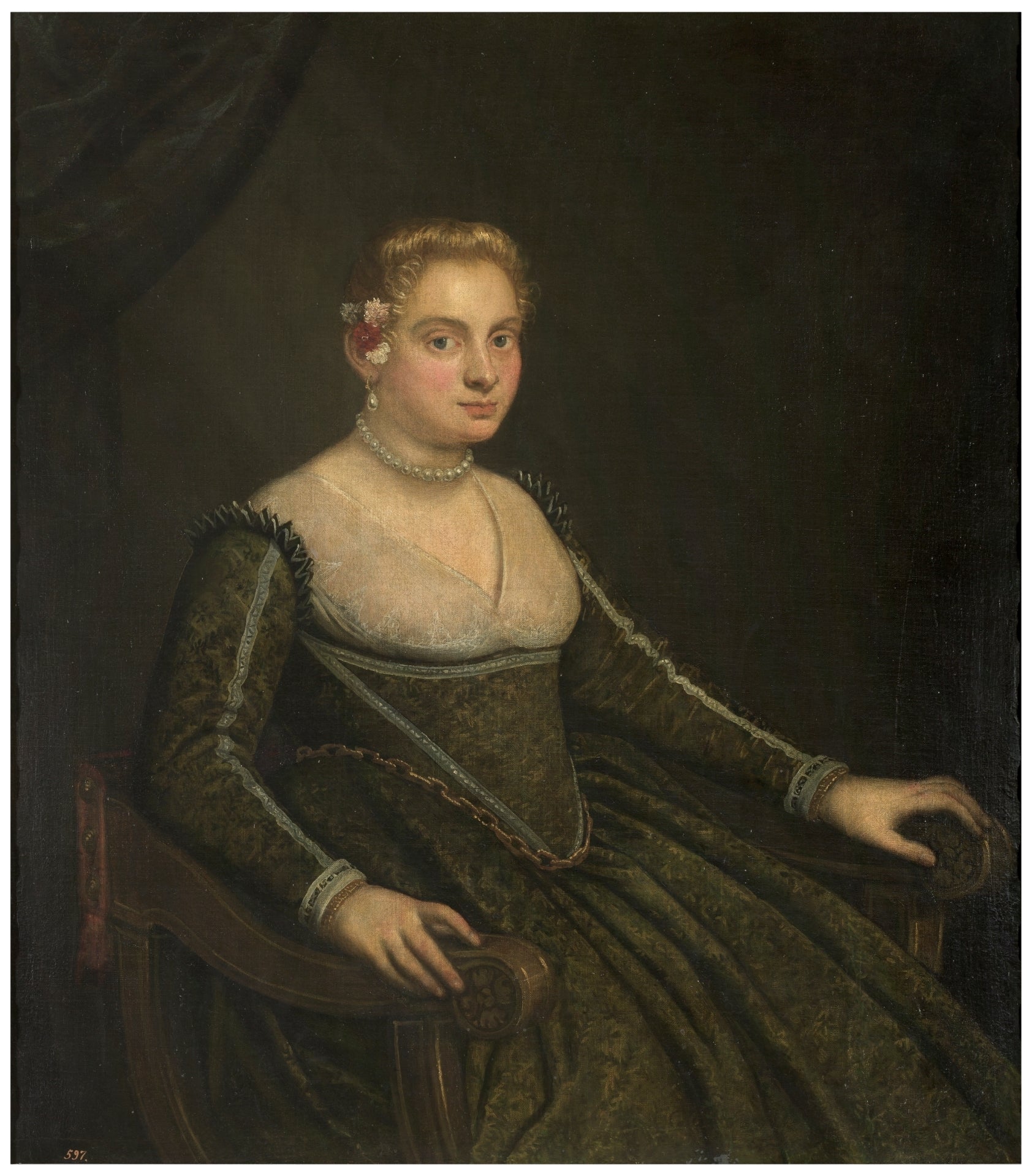 Portrait d'une jeune femme - Jacopo Tintoretto image 1 copie de tableau peinte à la main