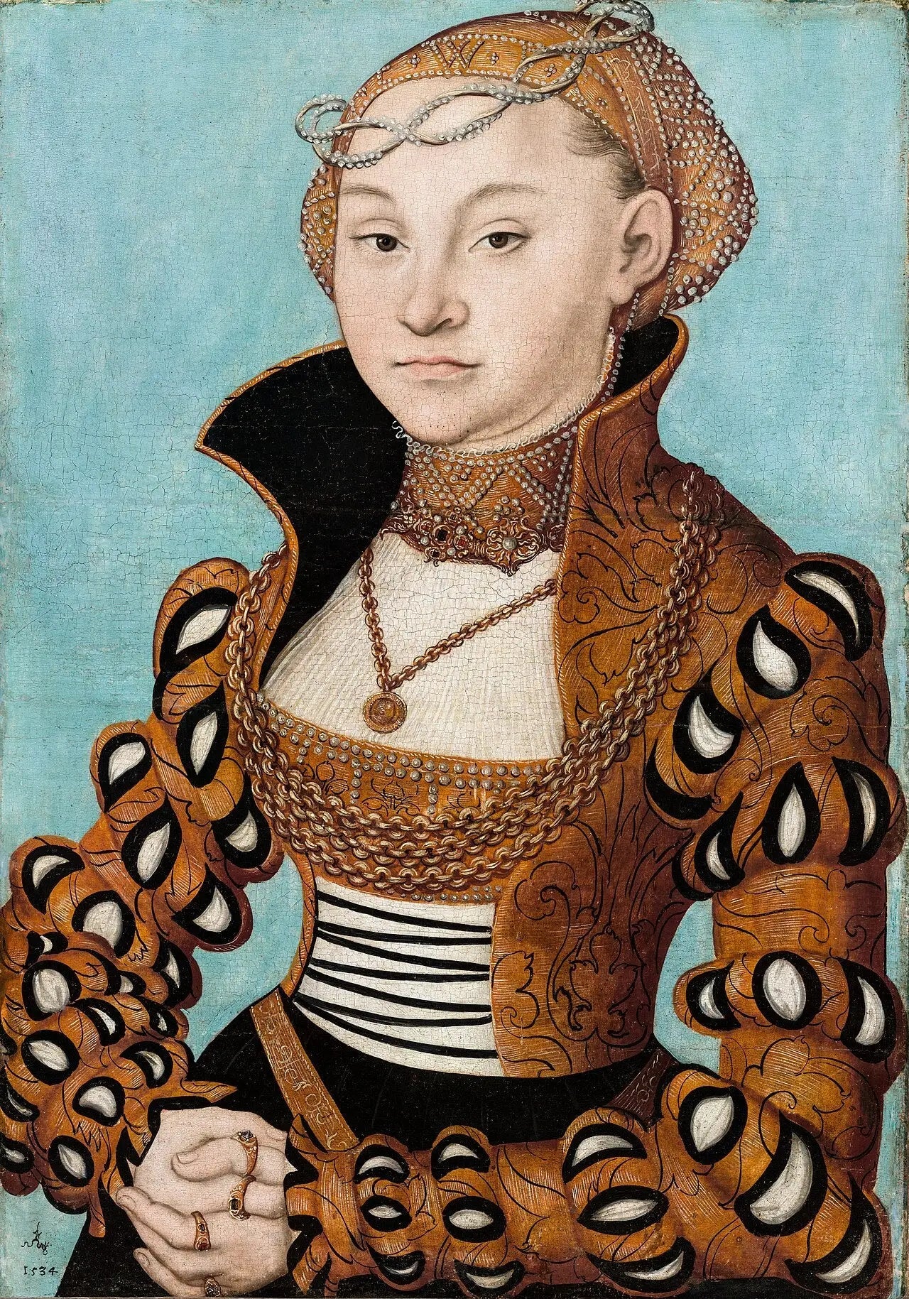 Portrait d'une noble dame saxonne - Lucas Cranach the Elder image 1 reproduction de peinture à l’huile