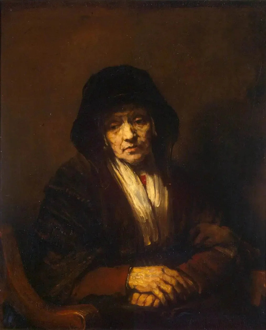 Portrait d'une vieille femme - Rembrandt image 1 reproduction artisanale de tableau