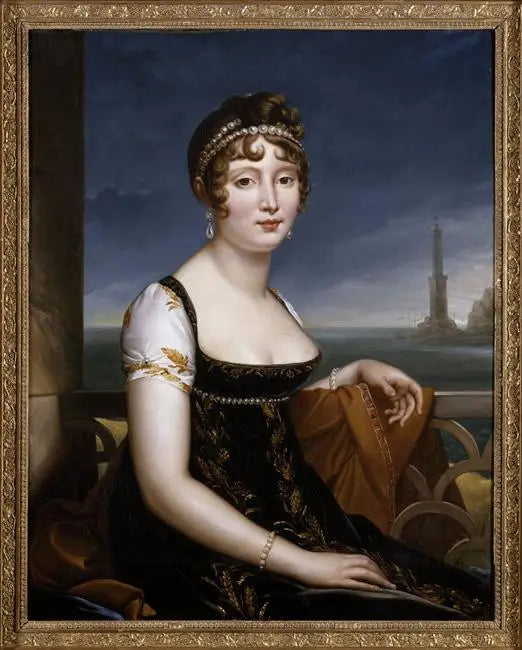 Portrait de Caroline Murat devant la baie de Naples - François Gérard image 1 reproduction réalisée par Alpha Reproduction