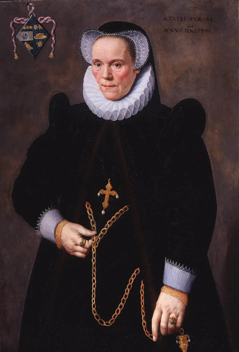 بورتريه لكاثرين فان دام، زوجة فرانسوا دي جروت - فرانس بوربوس الأصغر