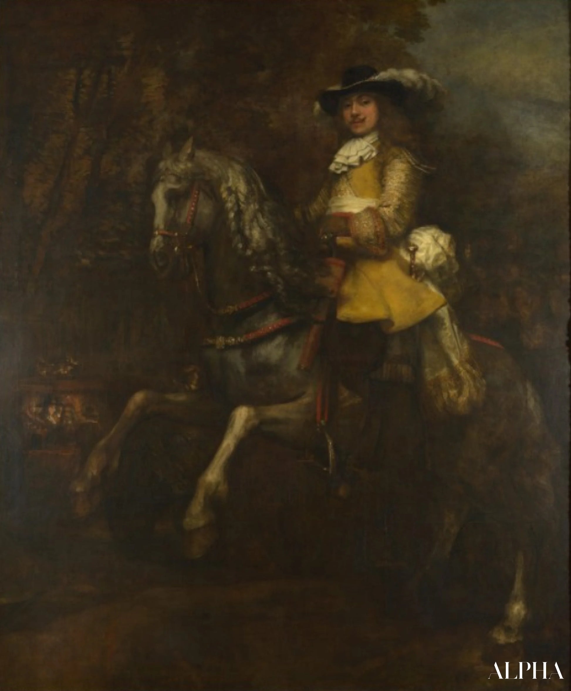 Portrait de Frederick Rihel à cheval - Rembrandt van Rijn - Reproductions de tableaux et peintures haut de gamme