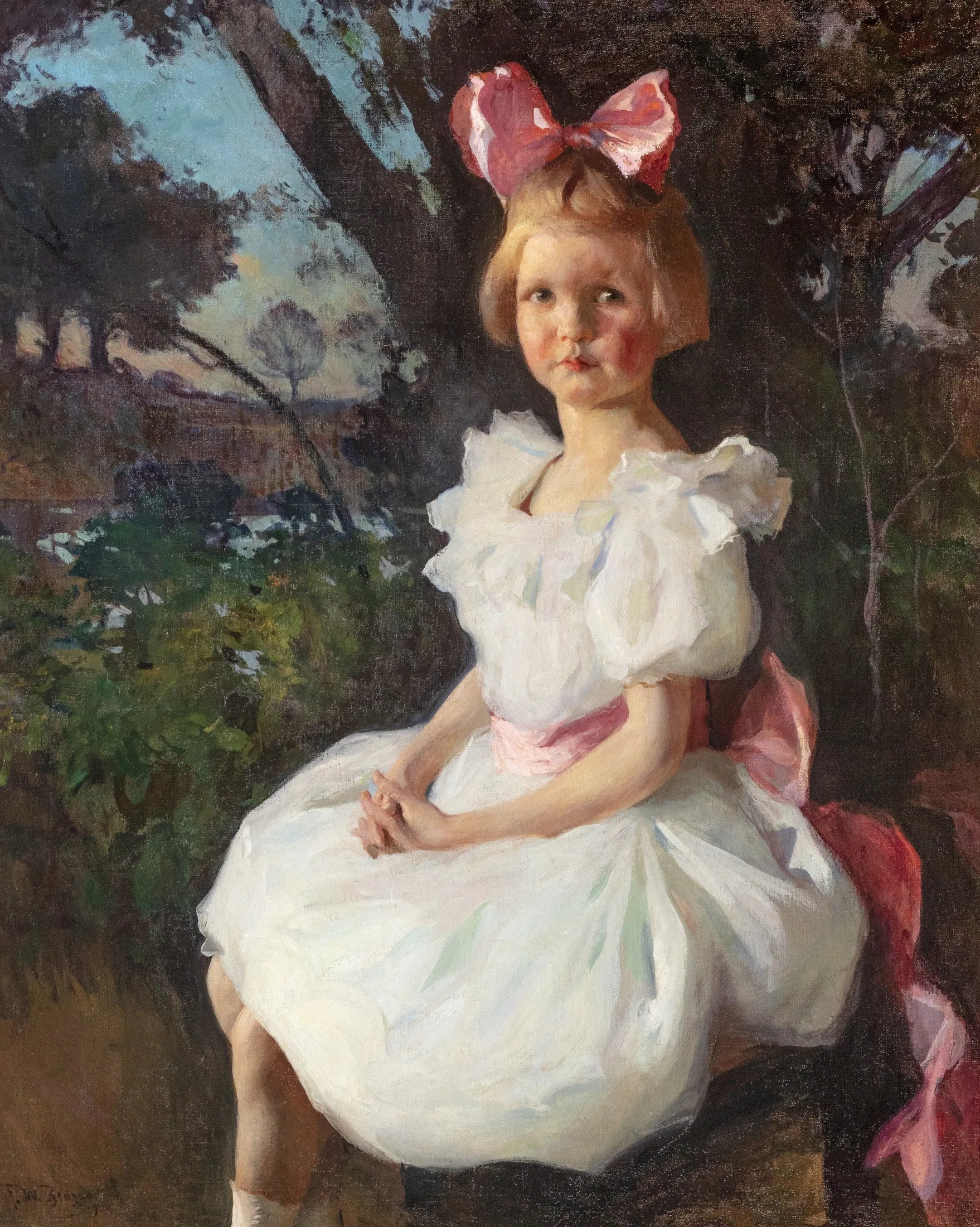 Portrait de Jane Shattuck - Frank Weston Benson image 1 reproduction de peinture à l’huile