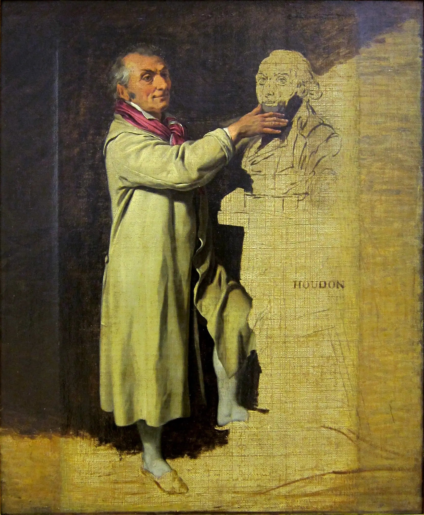 Portrait de Jean-Antoine Houdon, sculpteur - Louis-Léopold Boilly image 1 tableau peint à l’huile sur toile