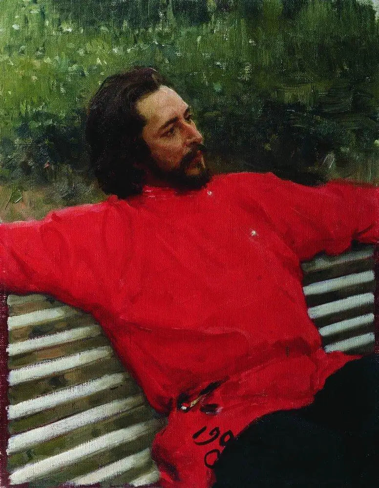 Portrait de l'écrivain Leonid Nikolaïevitch Andreïev (séjours d'été). - Ilya Repin image 1 copie peinte à la main à l’huile