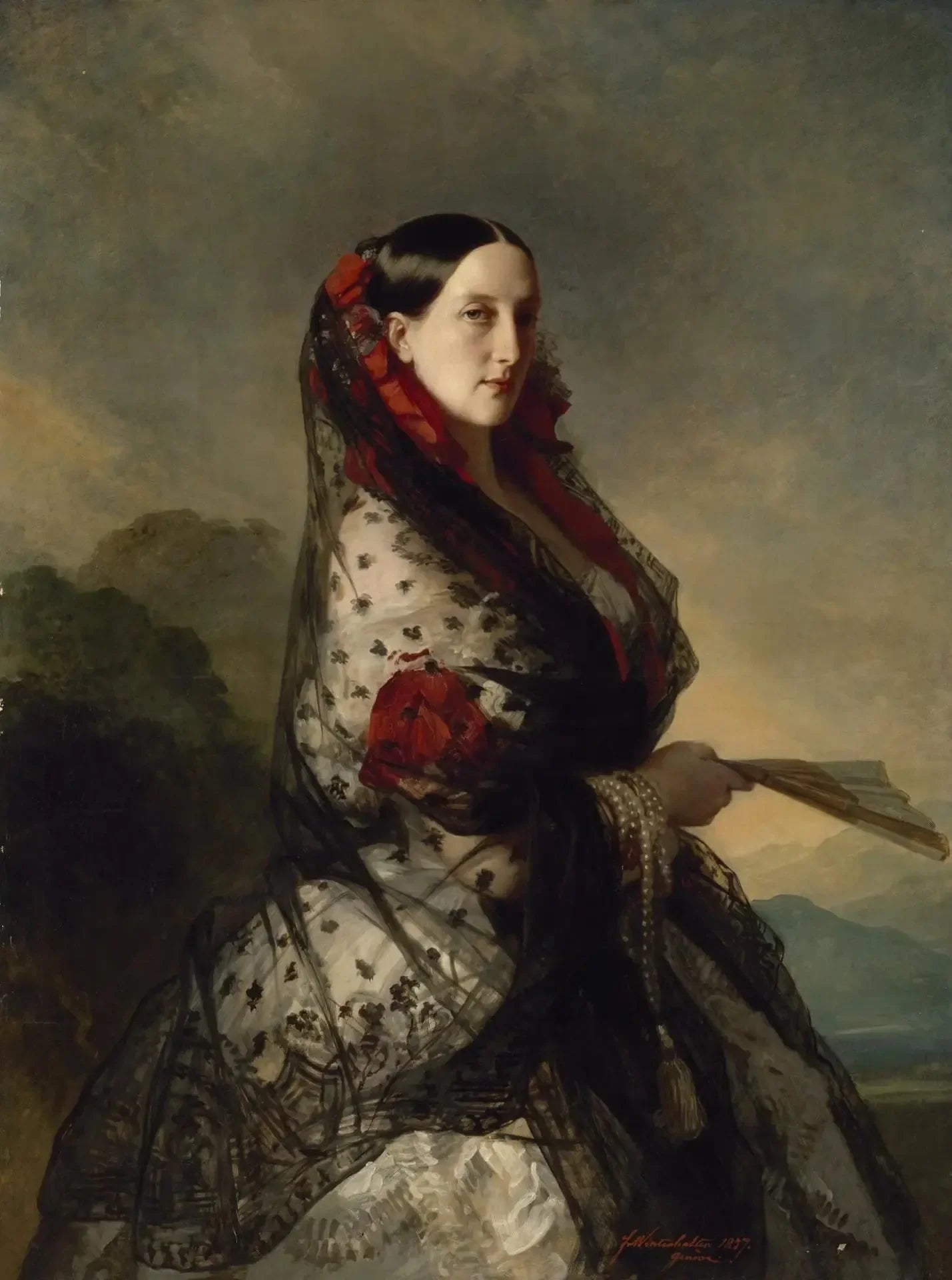 Portrait de la grande-duchesse Maria Nikolaïevna - Franz Xaver Winterhalter image 1 copie de tableau peinte à la main