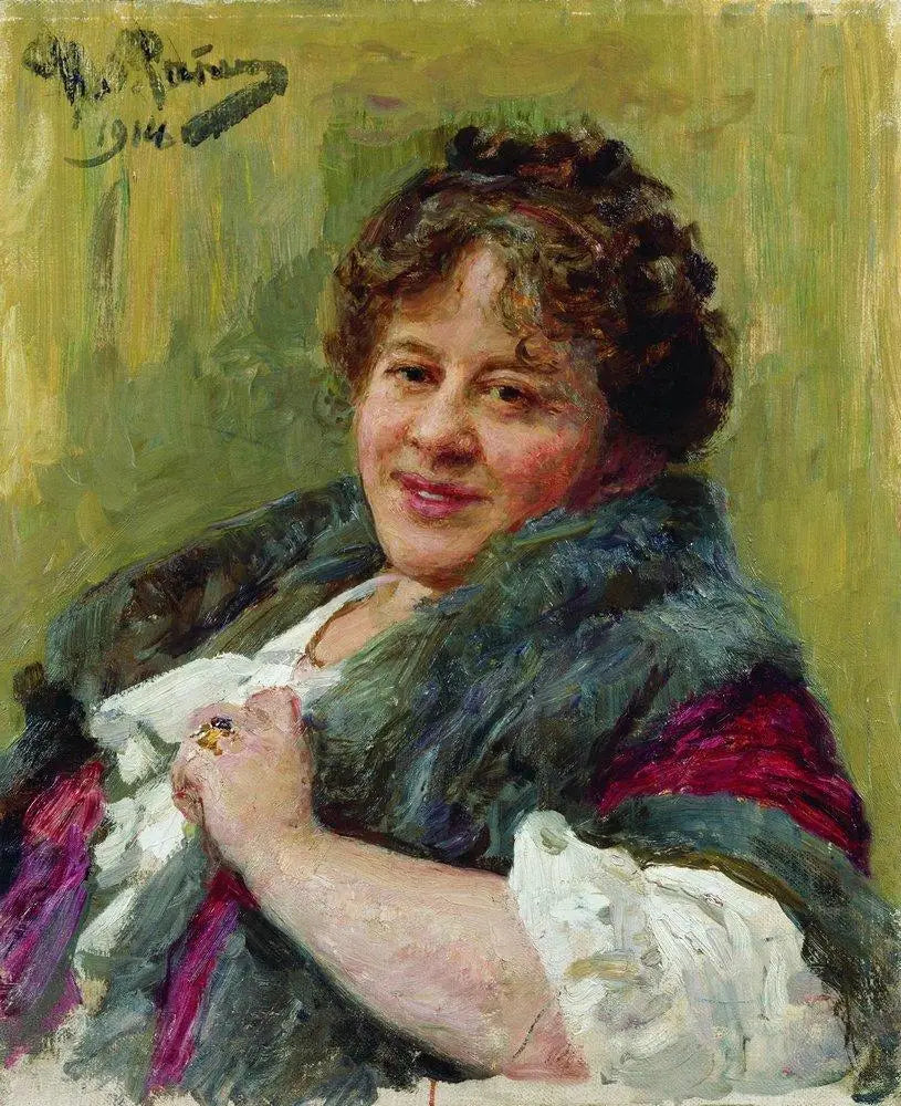Portrait de l’écrivain dramaturge poétesse et traductrice Tatiana Lvovna Shchepkina-Kupernik - Ilya Repin - Alpha