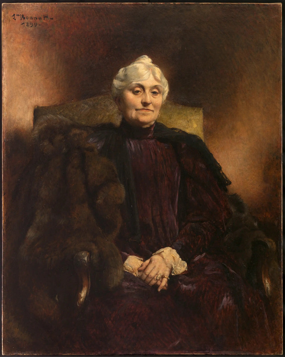 Portrait de Madame Dubernet - Léon Bonnat image 1 copie peinte à la main à l’huile
