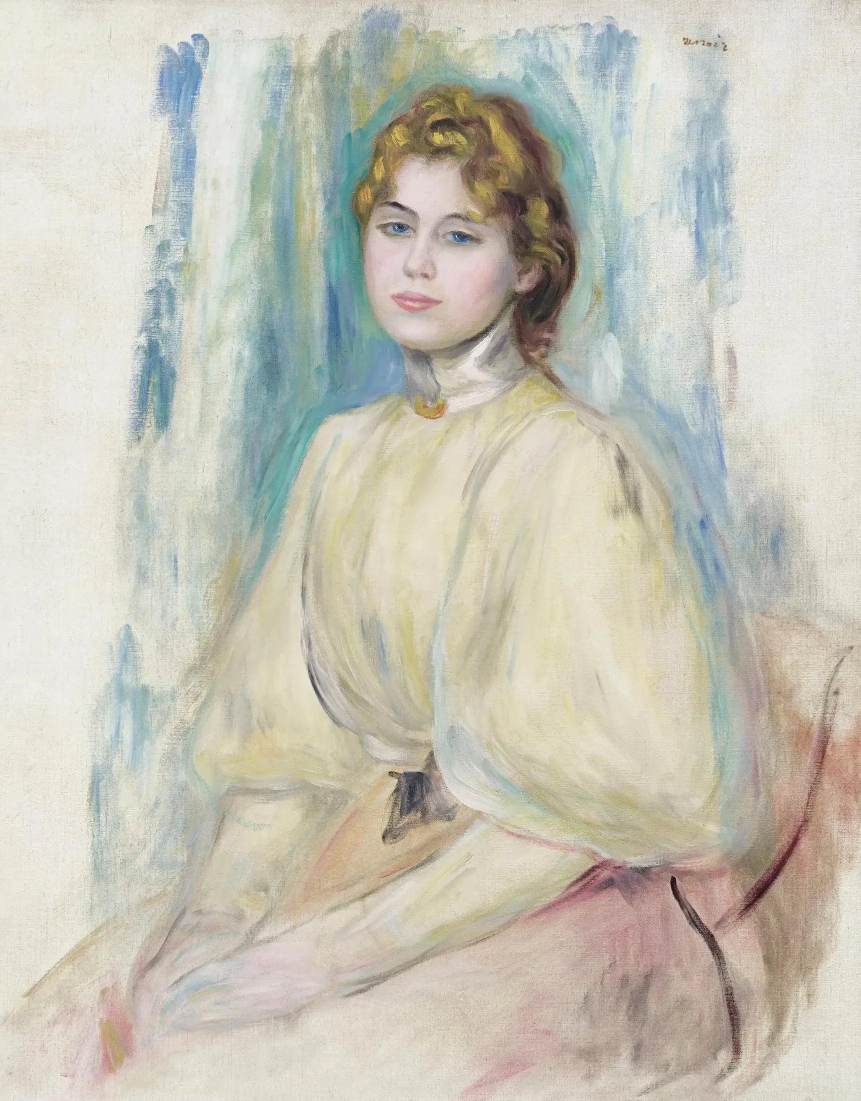 Portrait de Mademoiselle Yvonne Lerolle - Pierre-Auguste Renoir image 1 reproduction artisanale de tableau