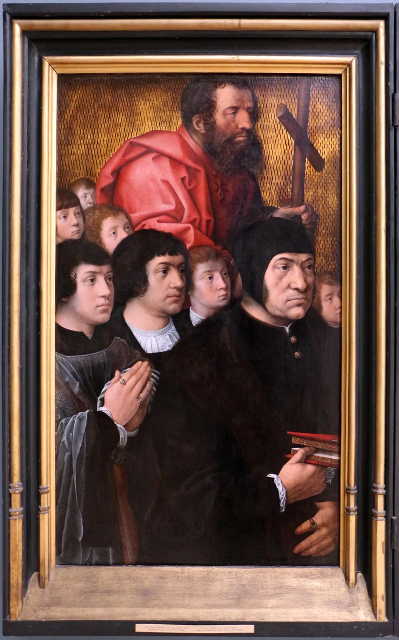 Portrait de Philippe Haneton avec ses sept fils et l'apôtre Philippe - Bernard van Orley