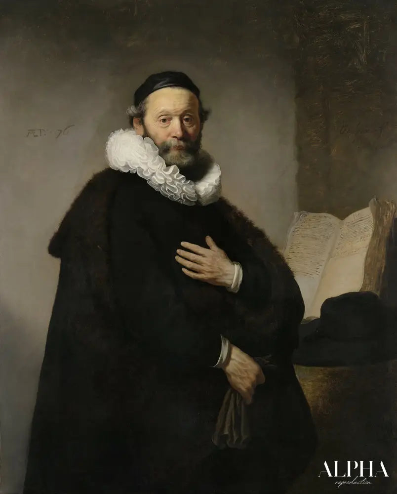 Portrait du ministre remonstrant Johannes Wtenbogaert - Rembrandt van Rijn - Reproductions de tableaux et peintures haut de gamme