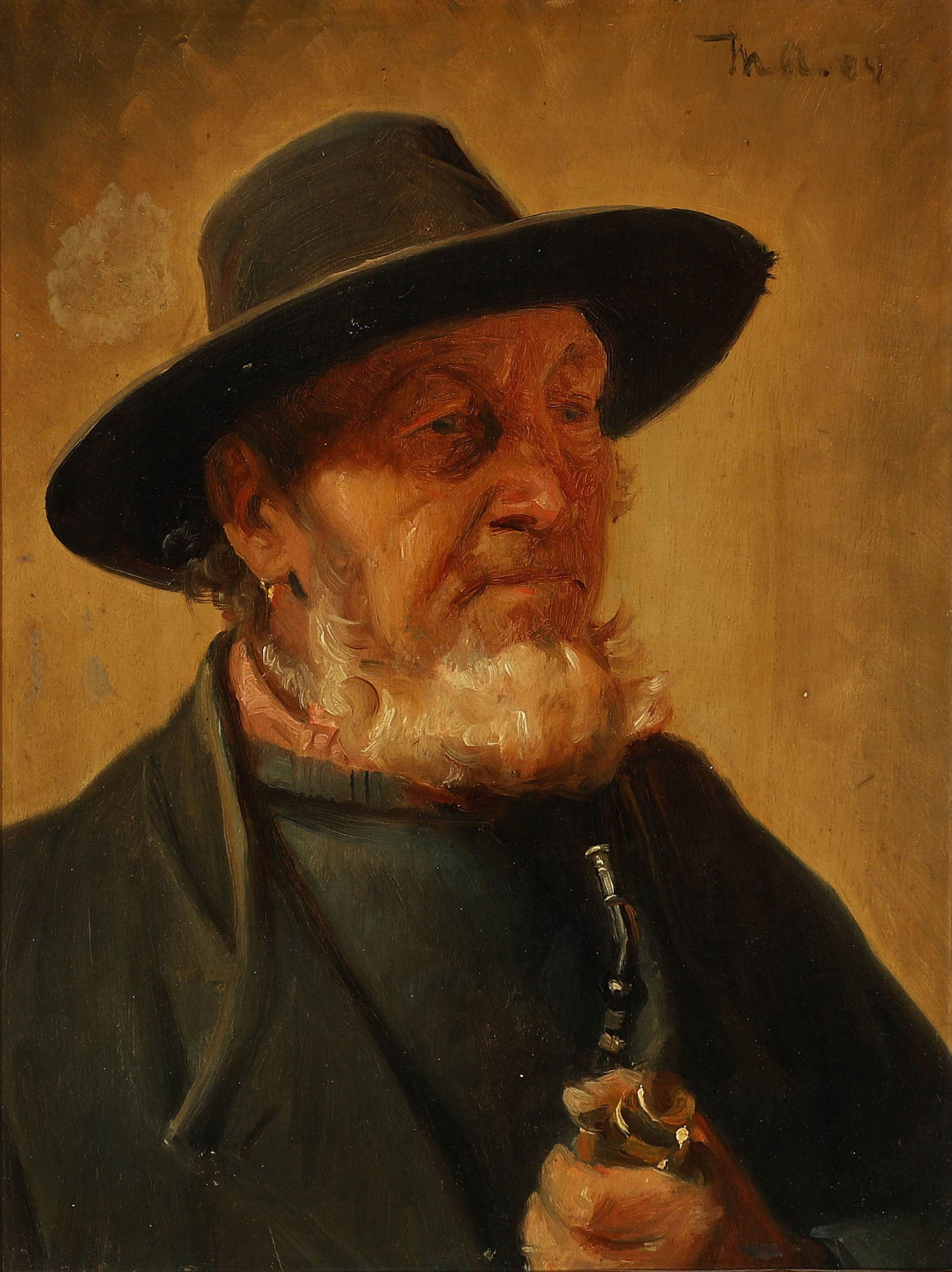 Portrait du pêcheur Ole Svendsen. - Michael Peter Ancher image 1 reproduction artisanale de tableau
