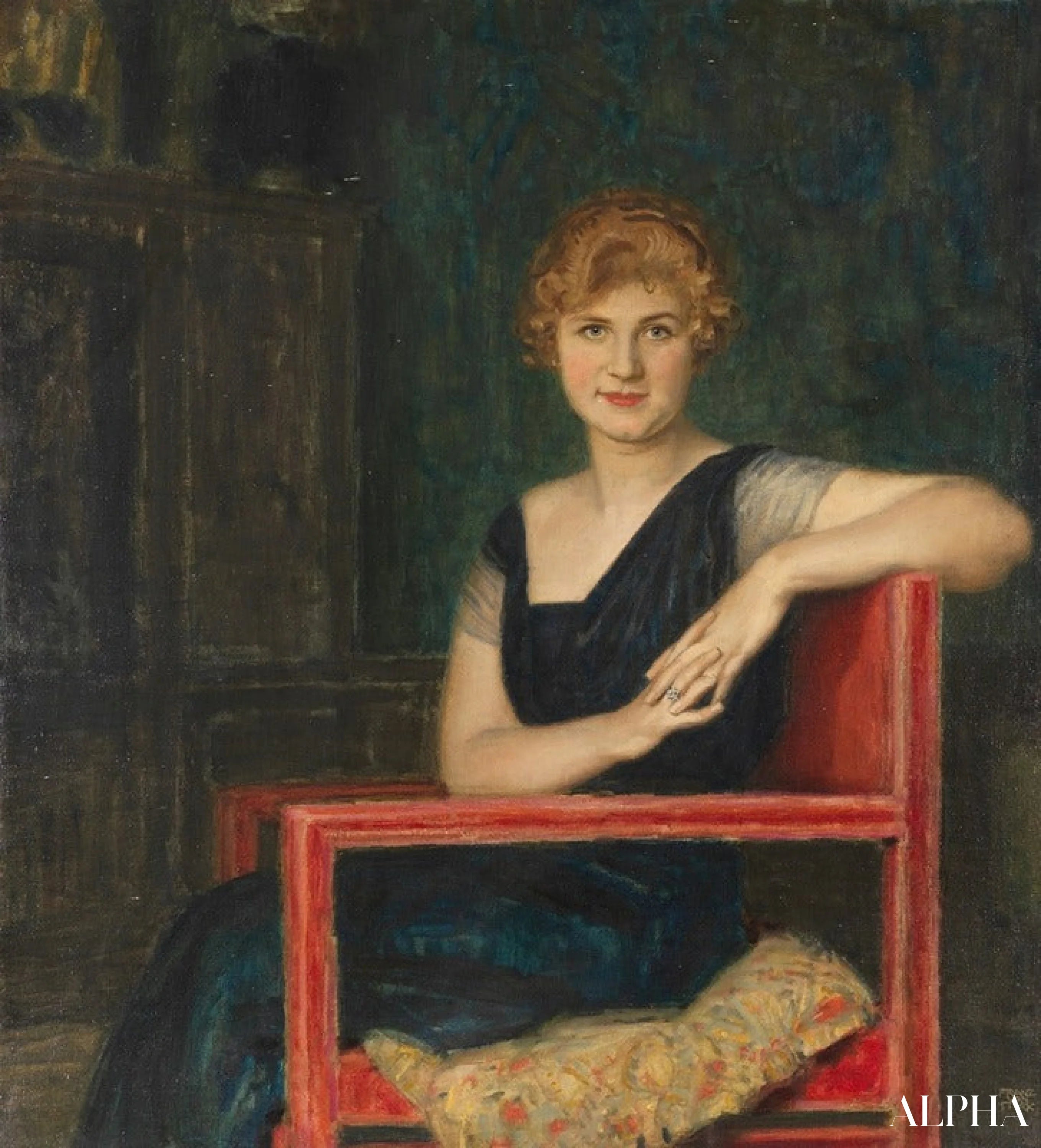 Reproduction du tableau « Portrait d'une dame - Franz Von Stuck » par Alpha Reproduction en peinture à l’huile