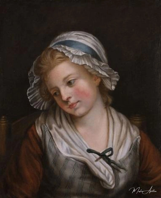 Portrait d'une jeune fille - Nicolas Bernard Lépicié - Reproductions de tableaux et peintures haut de gamme