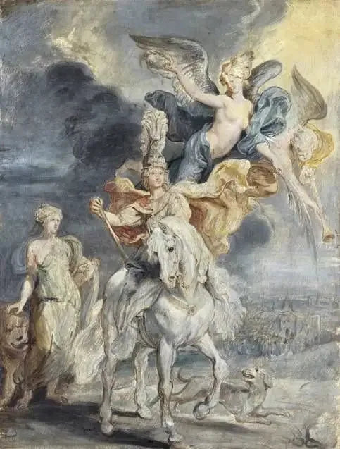 Portrait équestre de Marie de Médicis (1575-1642) et le triomphe de Juliers - بيتر بول روبنز