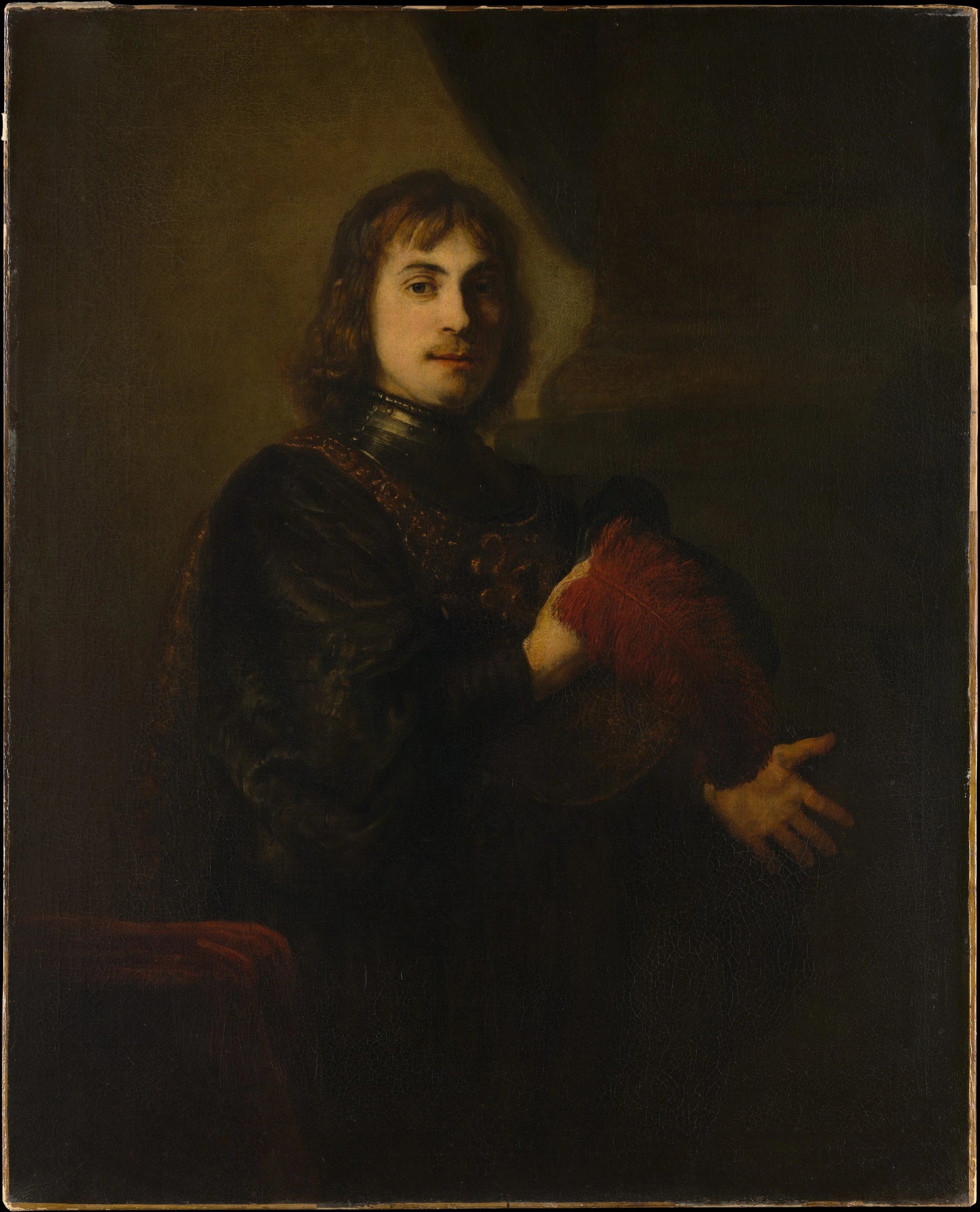 Portrait d’un homme à la cuirasse et au chapeau à plume — style de Rembrandt, milieu ou fin des années 1640, Metropolitan Museum of Art