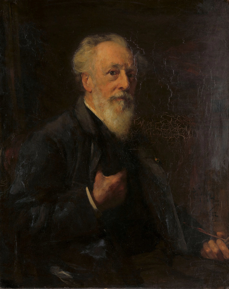 Portrait de J.A.B. Stroebel (1821-1905), peintre - Pieter de Josselin de Jong