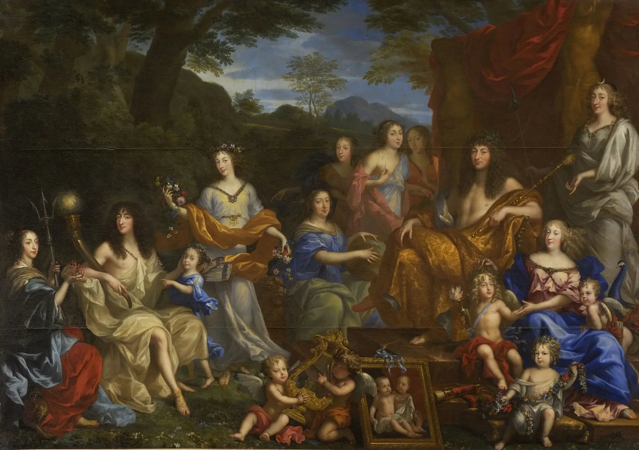 Portrait mythologique de la famille de Louis XIV - Jean Nocret image 1 tableau peint à l’huile sur toile