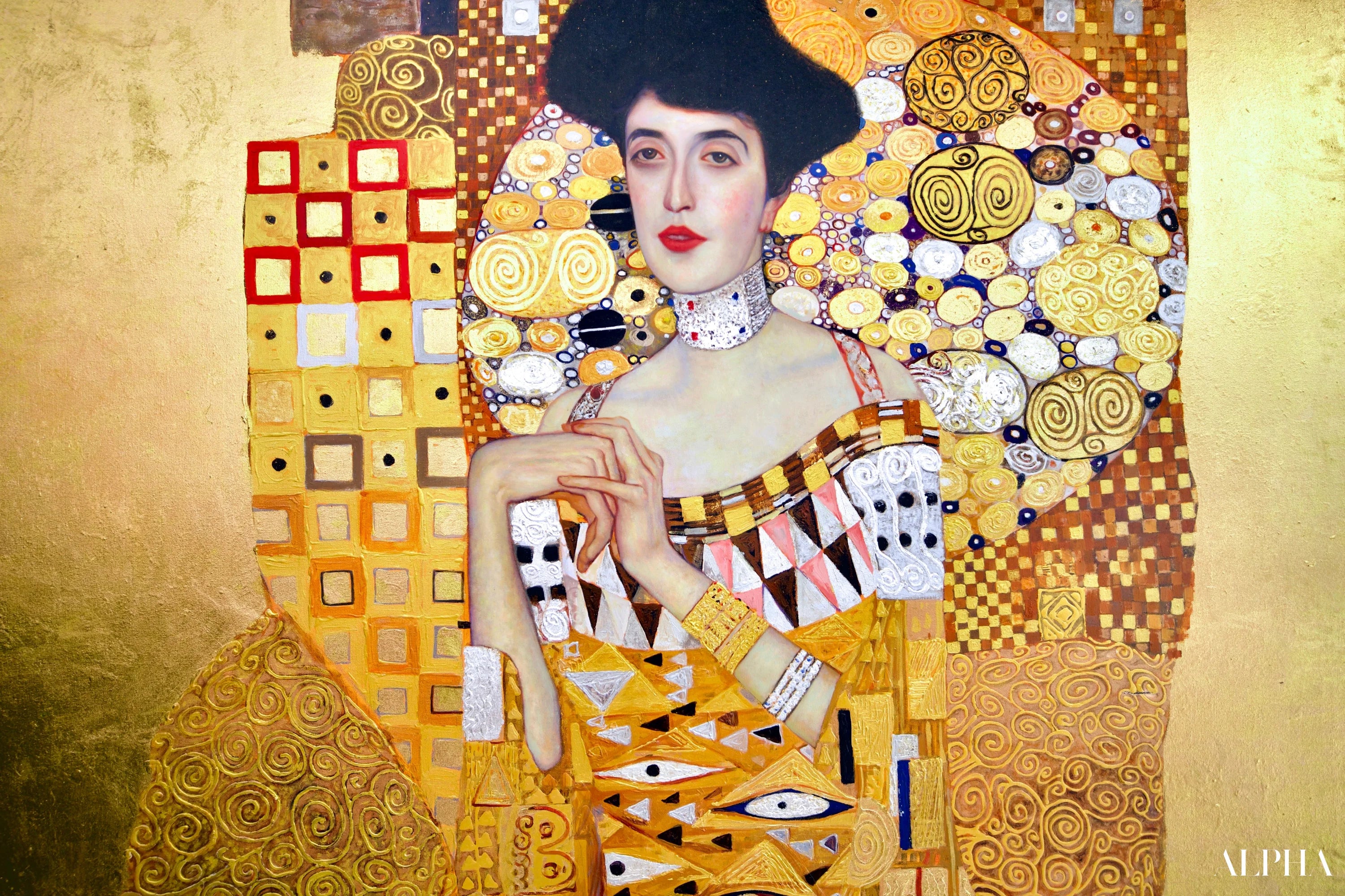 Portrait Réimaginé d’Adele Bloch-Bauer par Master Apollon | 200 x 200 cm Reproductions de tableaux à la peinture à