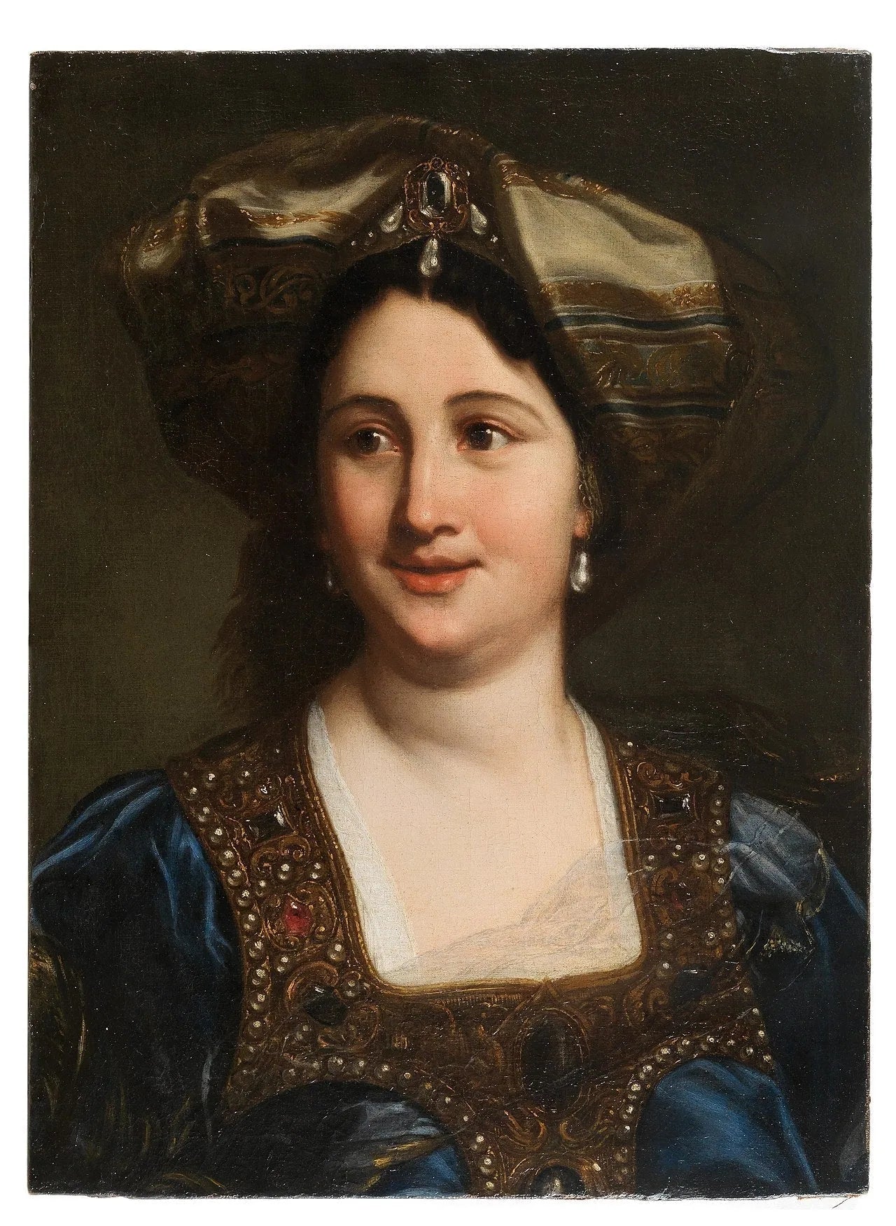 Porträt einer Frau im orientalischen Kostüm - Giovanni Battista Gaulli image 1 reproduction artisanale de tableau