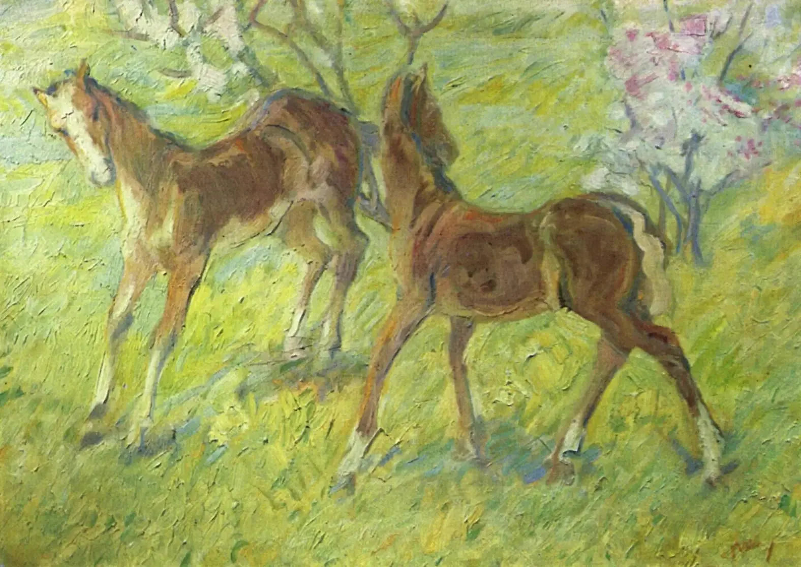 Poulains sauteurs - Franz Marc image 1 reproduction de peinture à l’huile