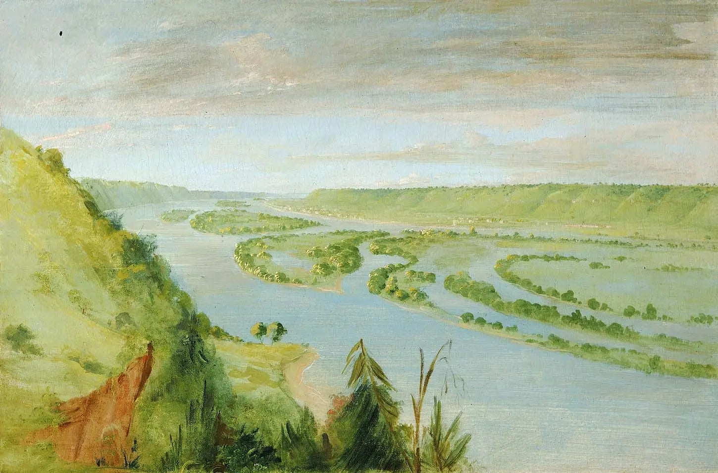 Prairie du Chien, garnison des États-Unis - George Catlin image 1 reproduction d’œuvre d’art à l’huile