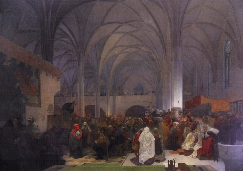 Prédication de Maître Jan Hus - Alphonse Mucha - Alpha Reproduction