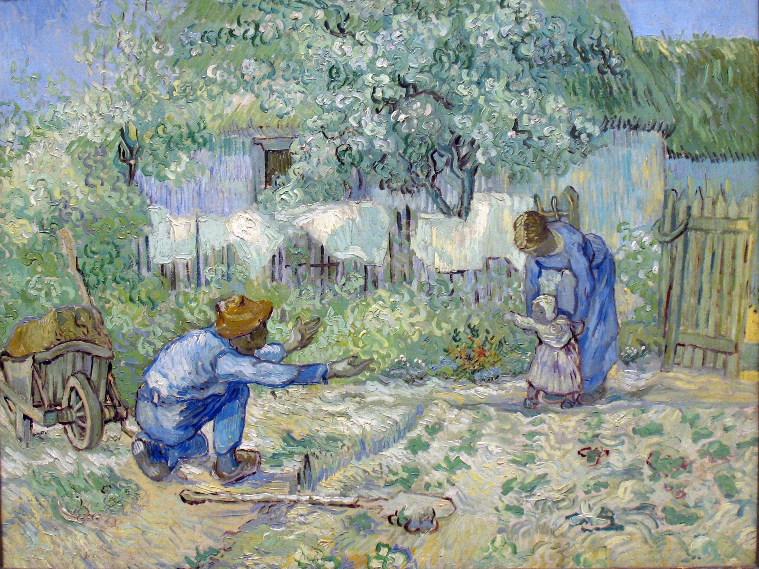Premiers pas, d'après Millet - Vincent van Gogh image 1 copie peinte à la main à l’huile