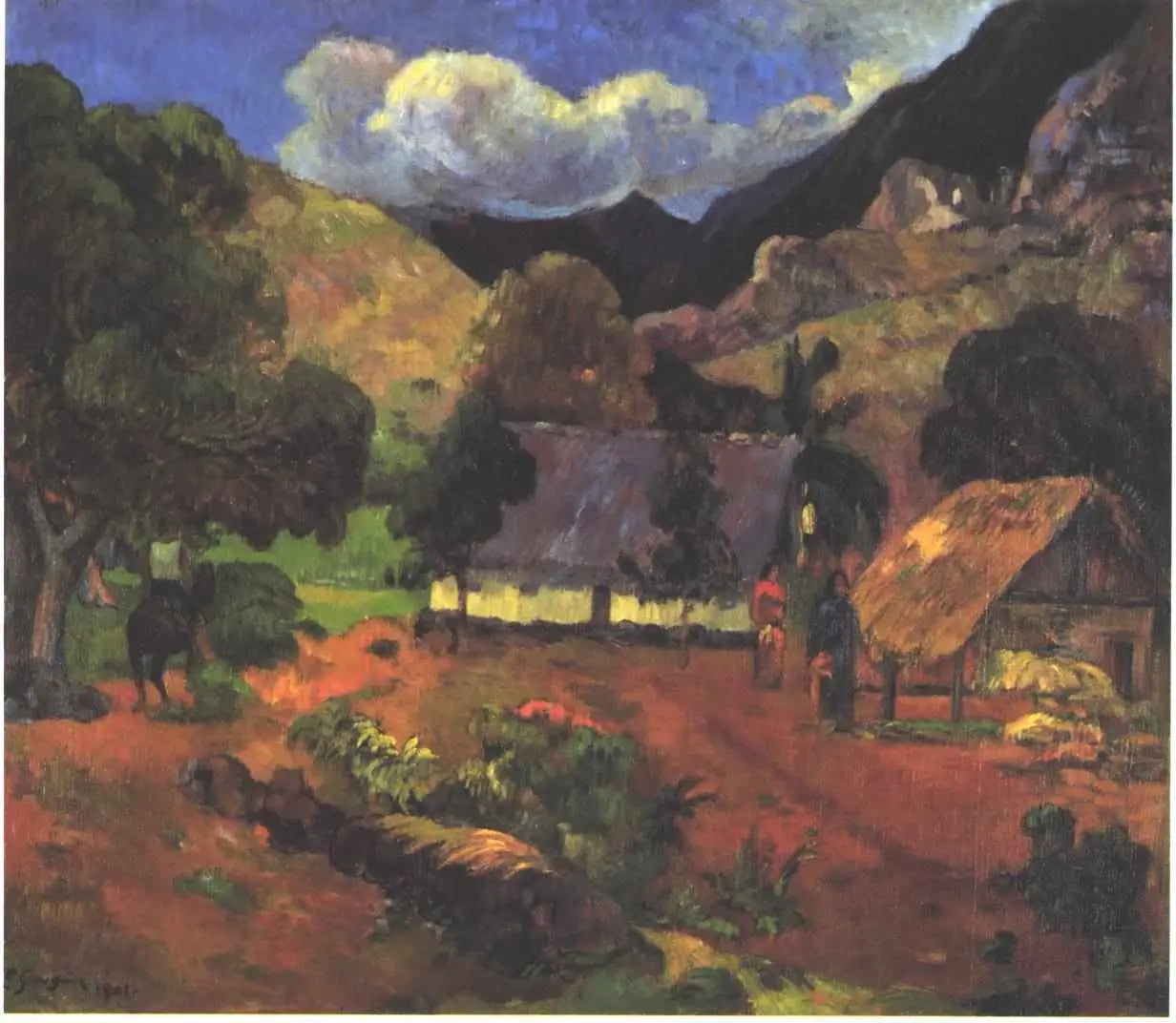Reproduction du tableau « Près des huttes - Paul Gauguin » par Alpha Reproduction en peinture à l’huile