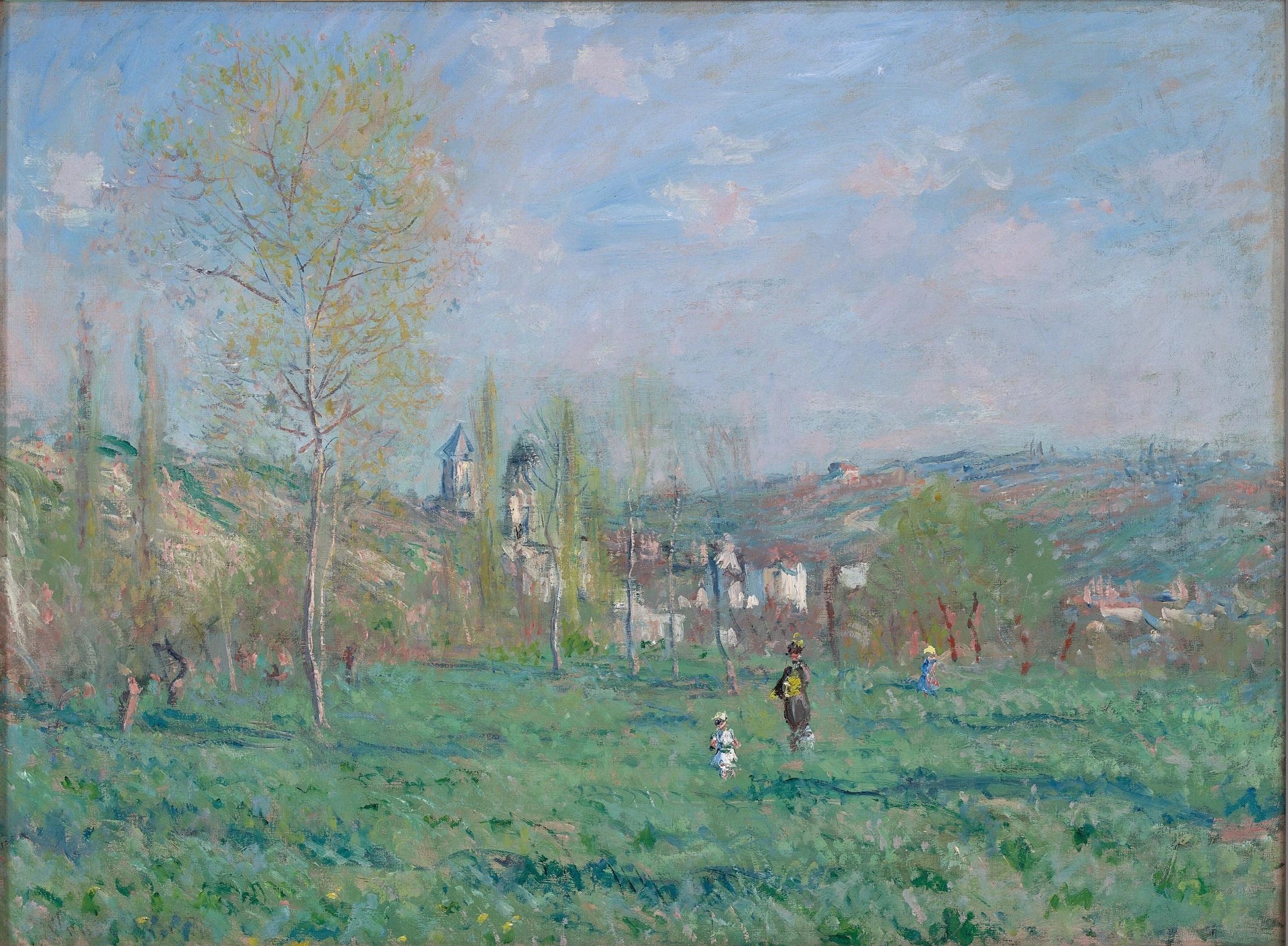 Printemps à Vétheuil W579 par Claude Monet, Museum Boijmans Van Beuningen