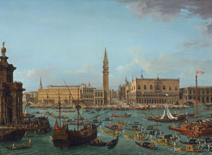 Procession de gondoles dans le Bacino di San Marco, Venise - Antonio Joli